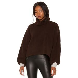 WE THE FREE Elk Mountain Pullover In Espresso Turtleneck Size Small Casual